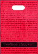 9x12 Red "Thank You" Die Cut Handle Plastic Bags 1 Count (Pack of 1), 