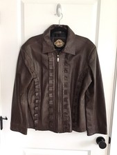 UNISEX Brown Jacket Size M La Piel Mexico Made in Mexico