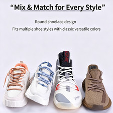 Round Shoelaces Replacement for Boots Sneakers Athletic Sport Shoes 47/55 Inch