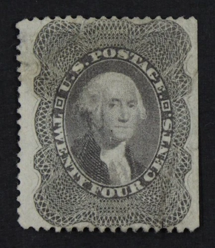 CKStamps: US Stamps Collection Scott#37 24c Washington Unused NG Sealed Tear