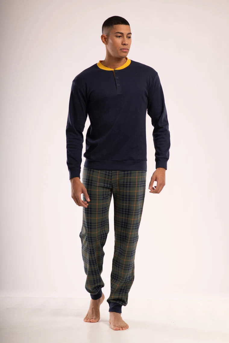 Trendyol Pigiama Uomo Maniche Lunghe In Misto Cotone – Modello Regolare Casual Con Stampa Motto
