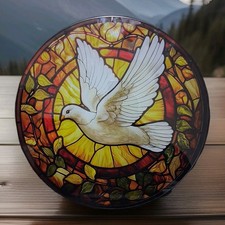 Beautiful Stained Glass Dove Hanging Sun Catcher 15"
