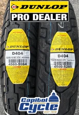 DUNLOP D404 FRONT AND REAR TIRE SET 130/90-16 AND 130/90-16 BLACKWALL - 2 TIRES