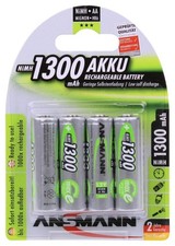 AA 1300mAh NiMH Rechargeable Batteries, 4 Pack - 5030792 3.97 per battery