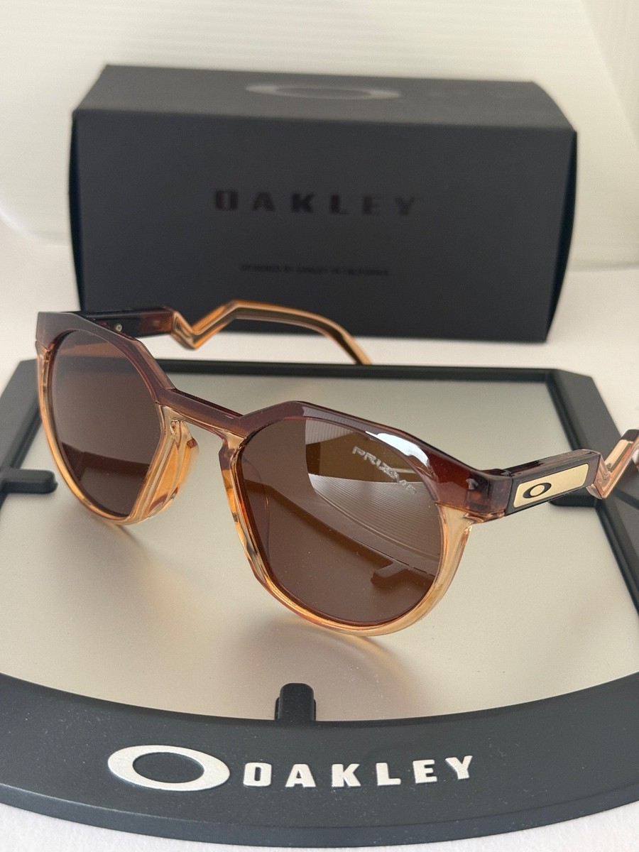 Oakley HSTN Sunglasses Dark Amber Frame Prizm Brown Gold Lens HSB
