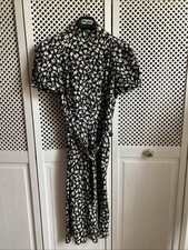 Lauren, Ralph Lauren, Silk Dress, Black Floral, Size 2 (XS)