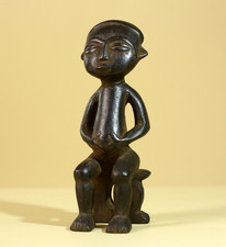 Statua africana seduta in legno scultura tribale intagliata a mano Art-G6308