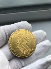 1915 4 Ducat Austria Repro Coin Gold Plated 40mm Diameter Same Size as Original