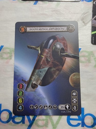 Star Wars X-Wing Miniatures Promo Acrylic Slave 1 / Millennium Falcon + extras - Picture 2 of 3
