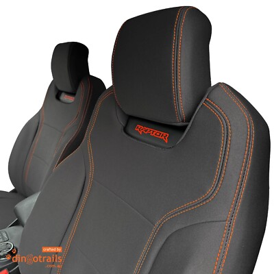 Pair Of Ford Ranger Embroidery Seat Belt Cover Pads – White Logo On Black – Breathable – Hook & Loop – 10.6"