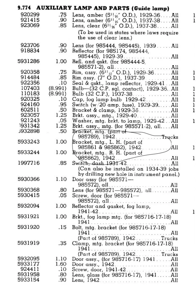Nuevo de Lote Antiguo GM 1942 Chevrolet Truck RARO Accesorios Soporte de Luz de Seguridad R.H. #985862 Foto 2 de 4