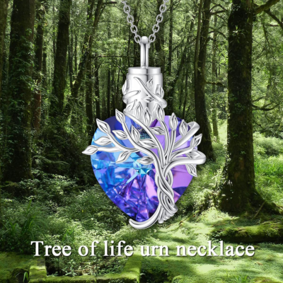 Ciondolo Portacenere A Forma Di Albero Della Vita In Argento 925 – Collana Memoriale Unisex Per Ceneri