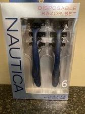 Nautica Disposable￼ Razor Set Close Shave  With Comfort￼ 6 Razors New