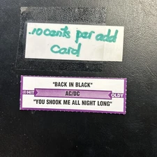1 JUKEBOX TITLE STRIP Ac/Dc Back In Black/You Shook Me All Night Long 45