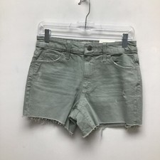 Universal Thread Womens Cut-Off Shorts Green Distressed Pockets High Rise 2 New