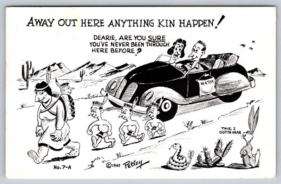 Vintage Postcard Silom Springs Arkansas Humor June 6 1951 Cartoon Art Bob Petley