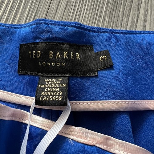 Ted Baker Zettah Culottes Womens US 8 Wide Leg Pants Cropped Blue Resort Wear - Picture 2 of 12