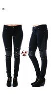 TRIPP ZIPPER SKINNY JEANS PVC GOTH FAUX LEATHER PUNK BIKER MOTO PANTS EMO SIZE 0