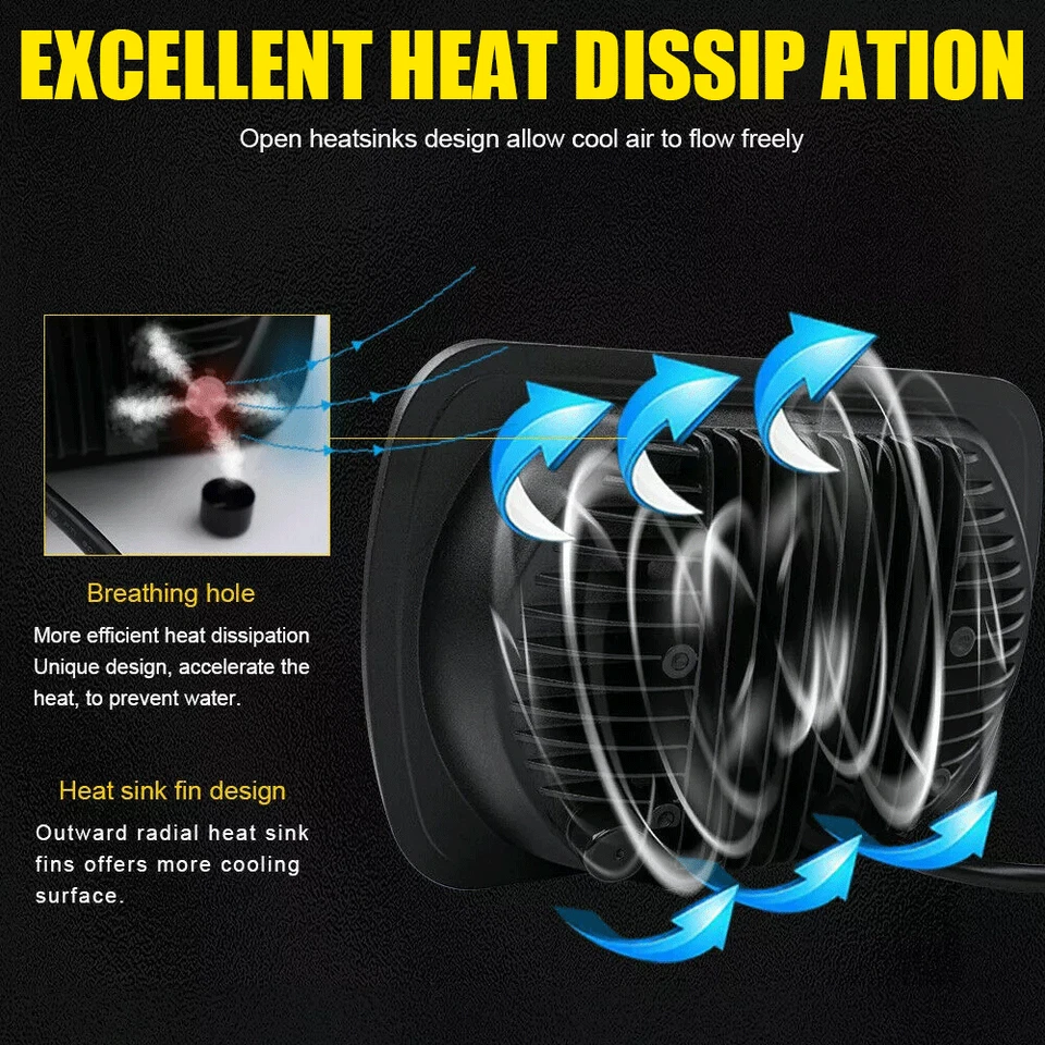 Faros LED Hi-Lo DRL Fit GMC C1500 C2500 C3500 79-86 2 piezas 7x6" intermitente Foto 4 de 4