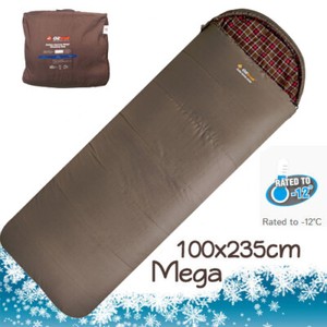 OZTRAIL COTTON CANVAS -12Cel. MEGA SLEEPING BAG (235 x 100cm) + CARRY  BAG