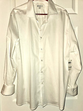 NWT BAR III SLIM FIT STRETCH WHITE COTTON BUTTON DOWN DRESS SHIRT SZ XL 17