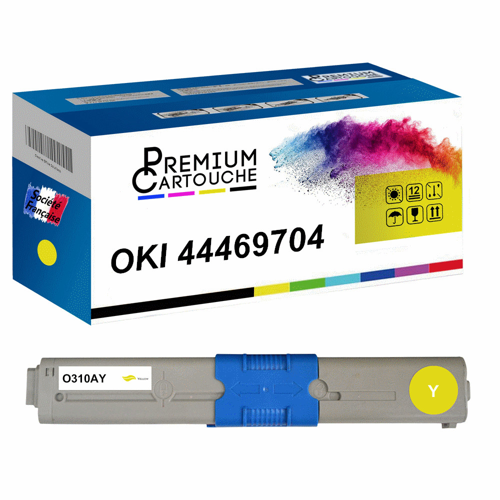 Toner 44469704 Jaune Compatible OKI à Haute Densité pour Graphiques