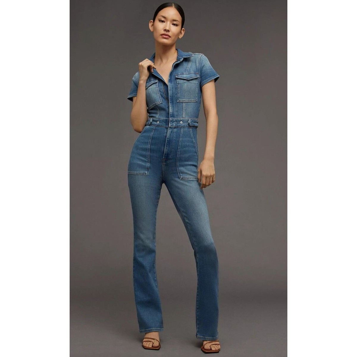 Good American Fit For Success Denim Jumpsuit Size 3XL