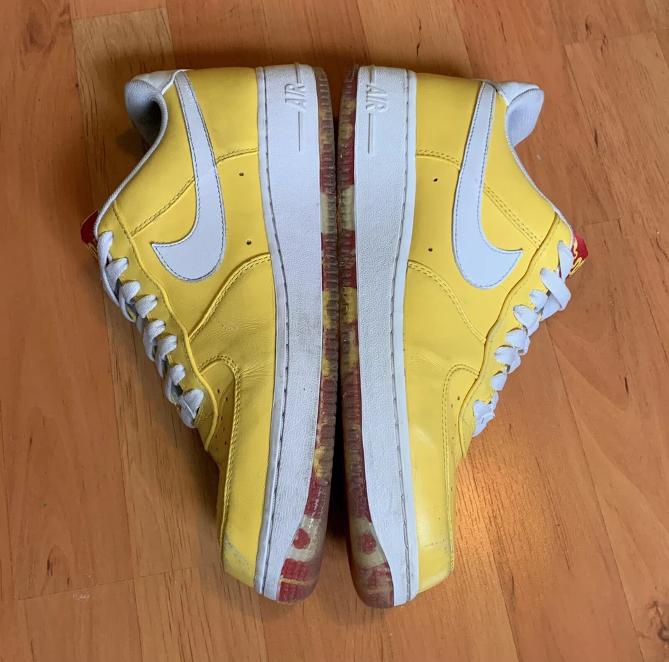 Mens Nike Air Force 1 Low WBF World Basketball Festival Pack China Size 9 Yellow - Image 3 of 4