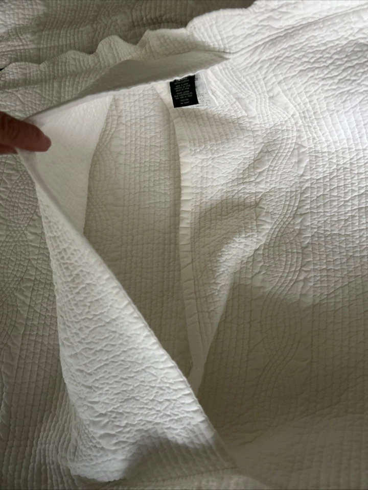 Ralph Lauren La Grange Large Pillow Covers Shams  Cream Lot Of 2 - Image 2 of 4