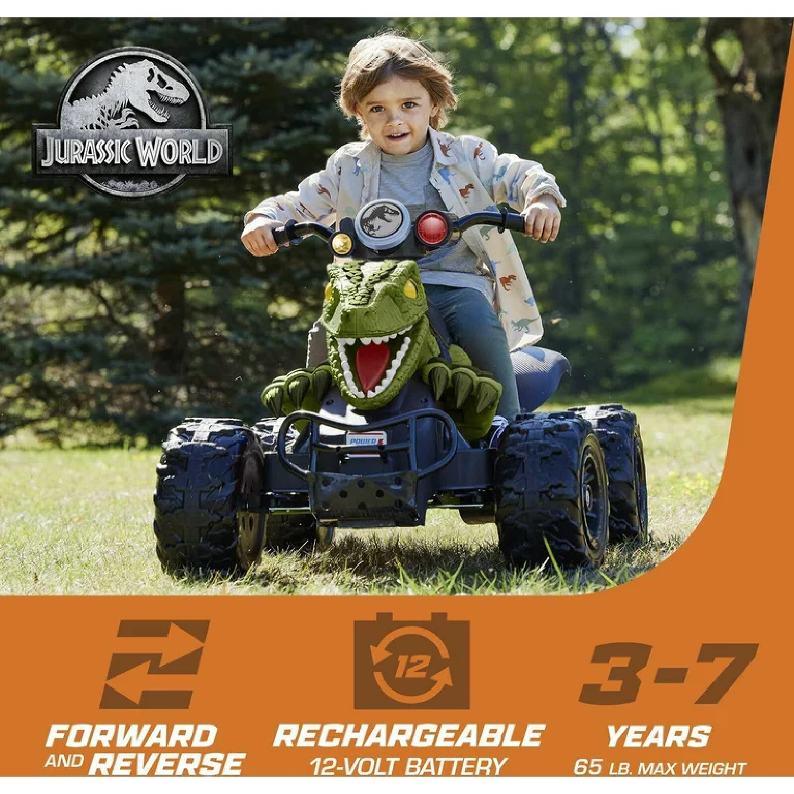 Power Wheels Jurassic World Dino Racer BatteryPowered RideOn 12V