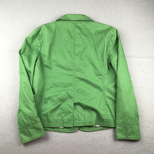 LL Bean Jacket Womens 16P Green Cotton Lined Button Up Lightweight eBay