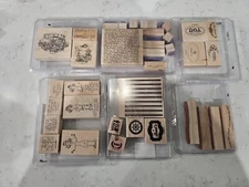 Stampin' Up! Thoughts Of Father, Words By Wanda, Oval Stamps Rubber Retired