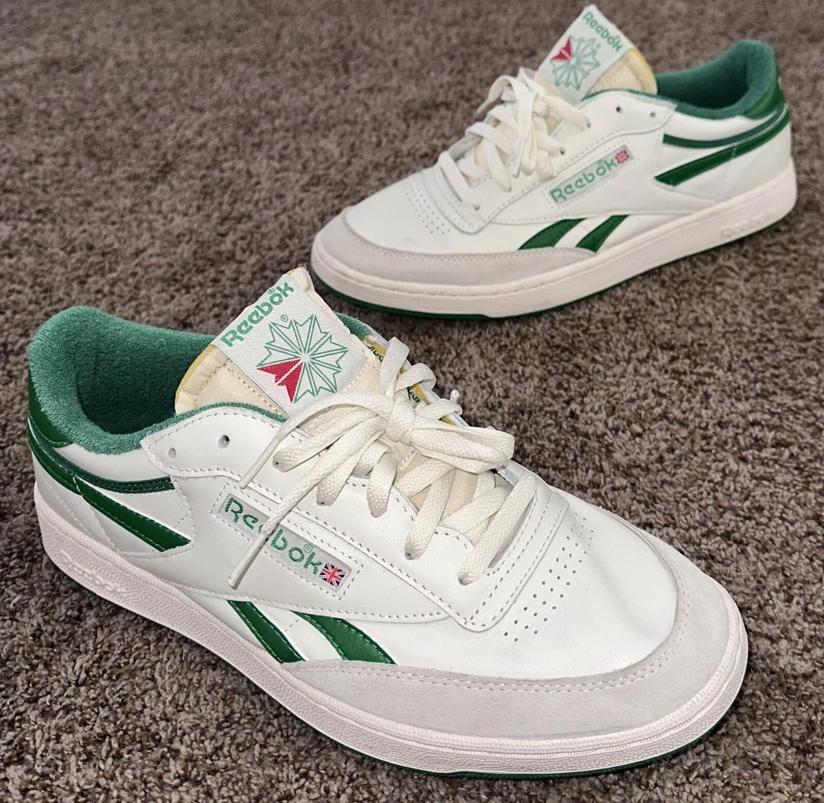 Mens Reebok CLUB C REVENGE VINTAGE CHALK/WHITE/GREEN FW4862 TAKSE SIZE 12