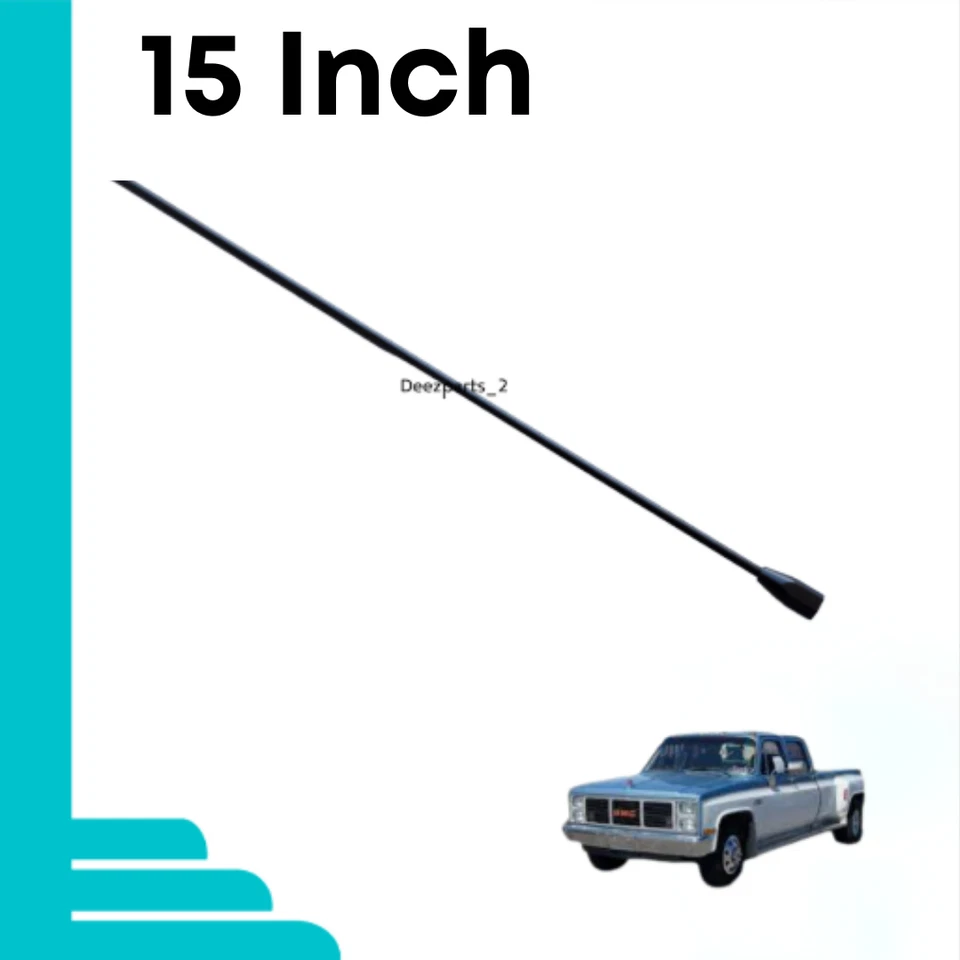 15" Antenna Black for GMC C1500 C2500 C3500 Pickup 1988-2000 Female - Image 3 of 4