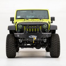 Rock Crawler Front Bumperfog Light Mountwinch Plate For 07-18 Jeep Jk Wrangler