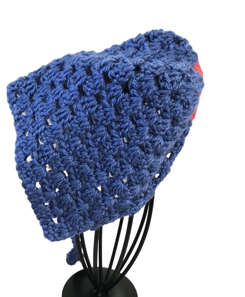Gorro azul claro con diseño de flores bebé de 6-12 meses nuevo hecho a mano Foto 3 de 3