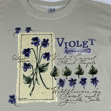 Wild Flowers Graphic Shirt Womens Size Medium Won's Wear USA Made Air Waves