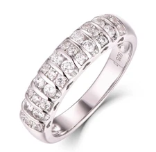 5mm Half Eternity 925 Sterling Silver CZ Engagement Ring Band Size 3-14 S5377