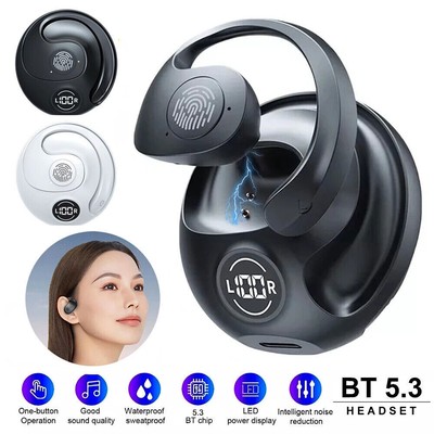 AICase B1 TWS Bluetooth 5.0 Earbuds – Ear Hook, IPX5, 950mAh Charging Case – Black, 2022 Model