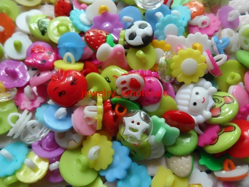 300pcs Mix Lot plastic Resin Button Sewing /Cardmaker / Scrapbooking Baby DIY - Image 2 of 4