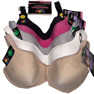 Bali Underwire Bra Comfort Revolution Smart Shaping Flexible Full Coverage 3388