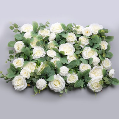 12 PCs 3D Red Fabric Artificial Flower Panels,Floral Backdrop,Wedding Backdrop