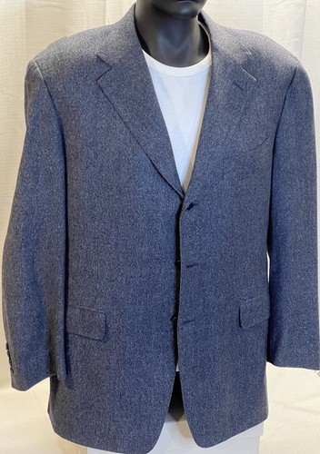Canali Men’s 100% Wool 3 Button Sport Coat Blazer Size 44L Blue Color Italy - Picture 6 of 11
