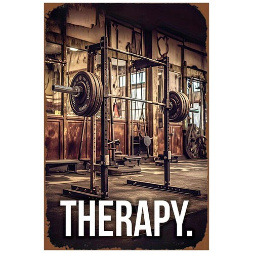 Gym Metal Sign Wall Decoration home tin poster retro work out large 12x16in - Picture 5 of 35