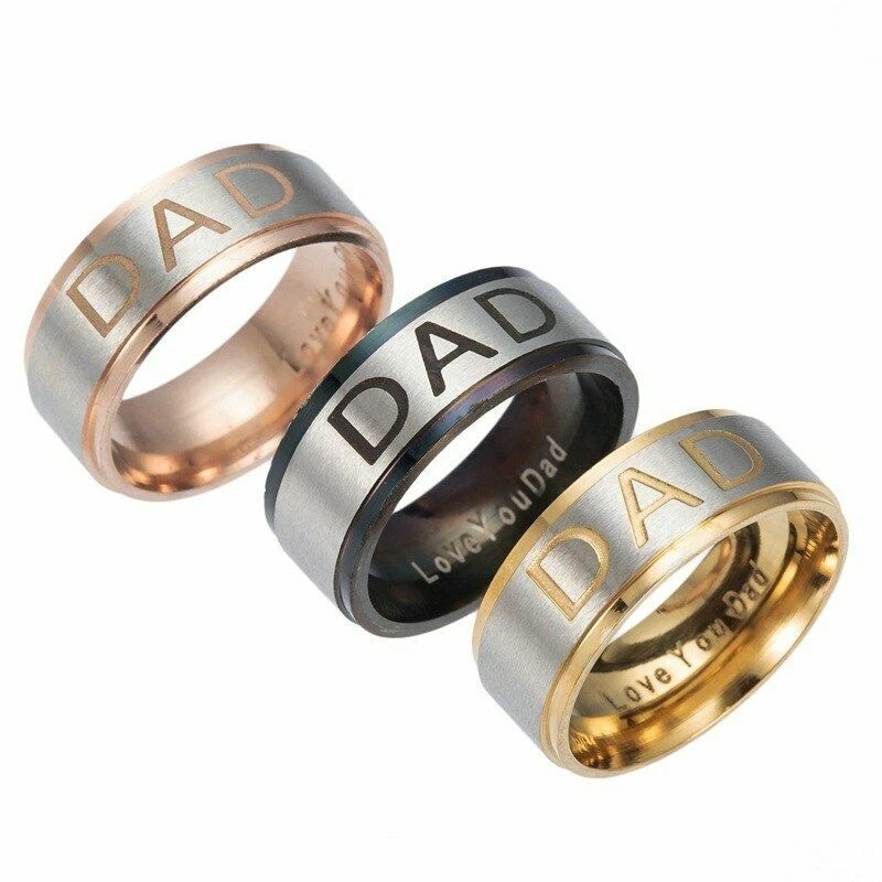 Stainless steel dad sale ring