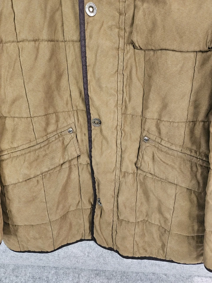Abrigo Nautica Chore Para Hombres XL Marrón Micro Gamuza Forrado Chaqueta Acolchado Parches en el Codo Foto 4 de 4