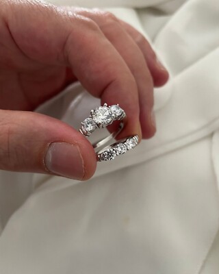 925 Sterlingsilber Ehering Versprechen Ring Set AAA CZ Steine Ring Geschenkverpackung