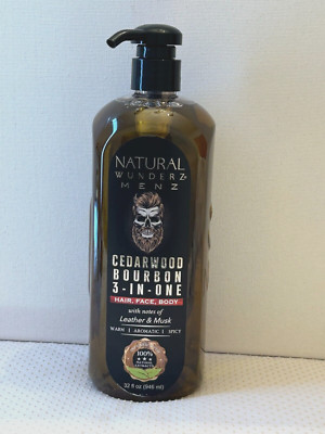 Natural Wunderz Menz 3 in 1 Face Hair Body Wash Cedarwood Bourdon