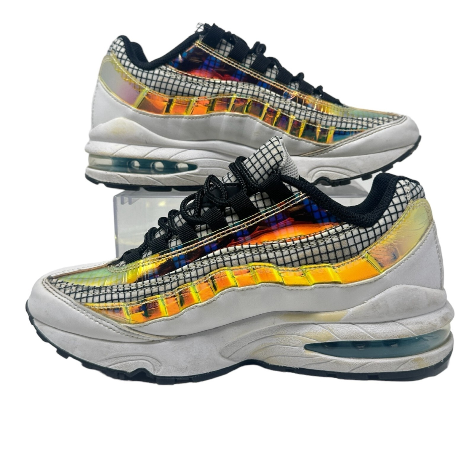 SAOLA Nike Youth 6Y Air Max 95 LV8 Sneakers Bianco Blu Smalto Nero Scarpe Ologramma