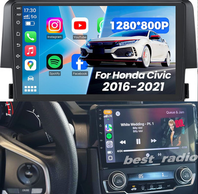 Car Radio Stereo Carplay For 2016-2020 Honda Civic 4+64G 9in Android 15  RDS